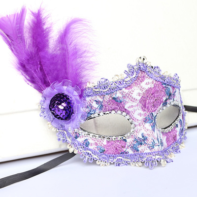 蕾絲紫色公主情趣面具 性感面具 角色扮演萬聖節化妝舞會派對配件♥