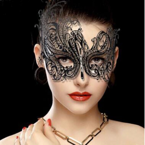 黑色鳳凰情趣鐵面具 性感面具 角色扮演萬聖節化妝舞會派對配件♥