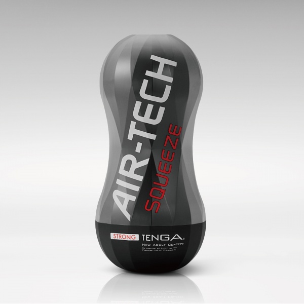 日本TENGA自慰器AIR-TECH Squeeze Strong軟殼增壓重覆使用飛機杯(堅毅黑)