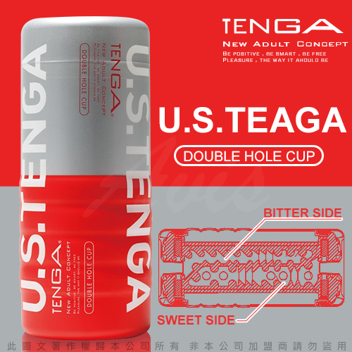 日本TENGA 陰部+後庭 雙頭2用型自慰杯 US加大款 TOC-104US(貫通)