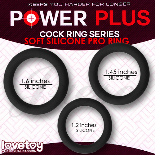 【直徑3-4cm】POWER PLUS COCK 矽膠套環3入﹝薄﹞鎖精環 屌環