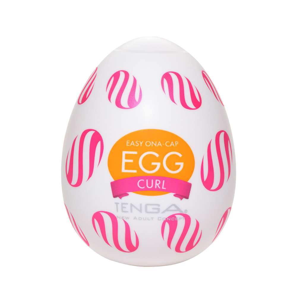 日本TENGA一次性奇趣蛋自慰蛋 EGG歡樂系列 EGG-W05渦球挺趣蛋(CURL)自慰器男用自慰套飛機杯自愛器(手動自慰蛋+53×53×70m約56.5g)