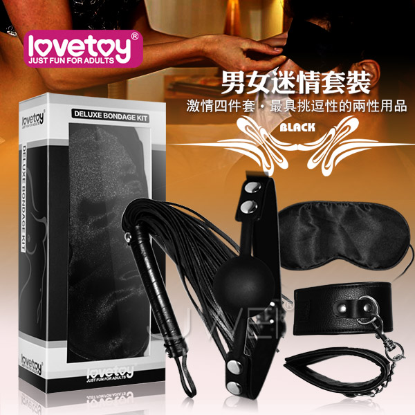Lovetoy．黑色天使套裝8-SM超值禮盒組(口塞+皮鞭+眼罩+手銬)【9000元滿額尊榮禮】✩✔