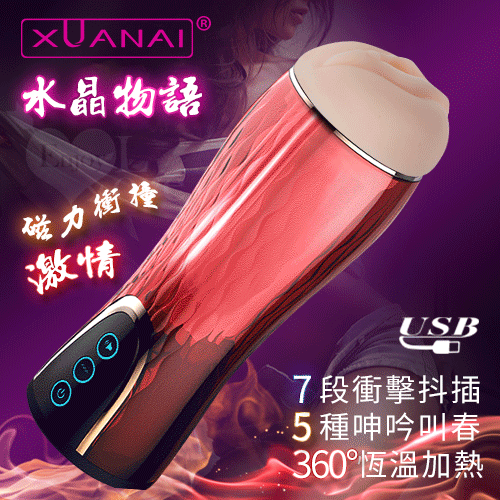 XUANAI 水晶物語 電動飛機杯【衝擊+加熱+智能發聲+充電款】【13000元滿額尊榮禮】♥☆✔
