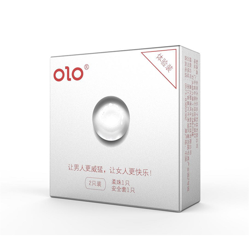 【52mm】OLO增長柔珠G點刺激玻尿酸超薄加長加粗套-1入(1珠+1套)♥