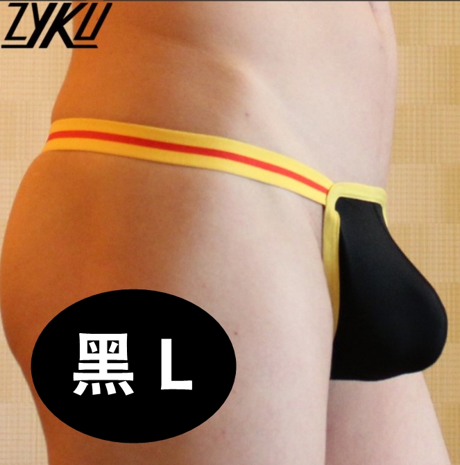 【ZYKU】冰絲鬥士盾丁字褲(黑 L)A34501♥