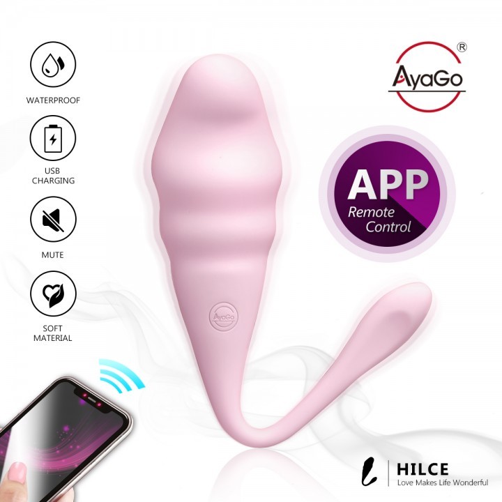 AyaGo Hilce - 嗨力士 APP遠端跨國遙控跳蛋- 粉色(APP遠端遙控+9頻震動+無線跳蛋+充電)