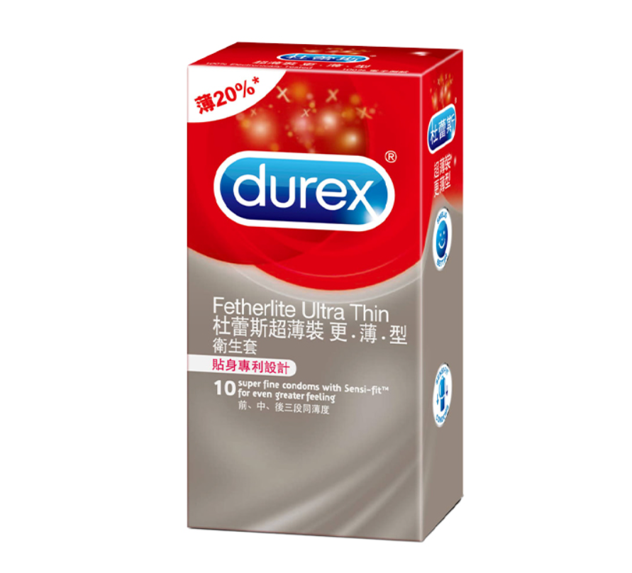 【52mm】Durex 杜蕾斯超薄裝更薄型保險套10入裝