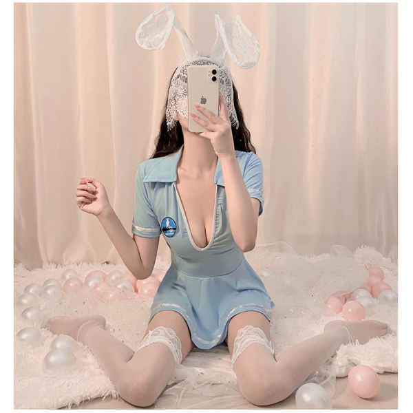 性感兔女郎角色扮演 藍色套裝♥