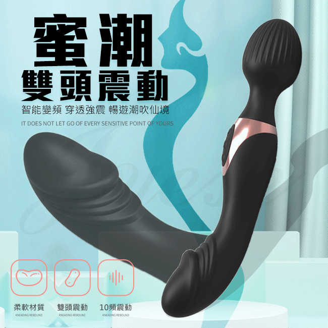 蜜潮．潮吹摩擦雙頭震動按摩棒【10段震動+充電款 】AV棒 AV按摩棒♥