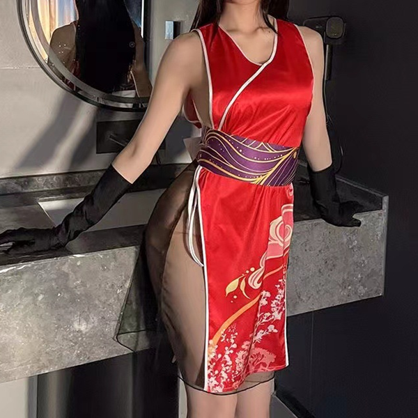 原價369特價258  性感誘惑修身開衩旗袍(紅) 角色扮演 制服 情趣睡衣角色服♥☆
