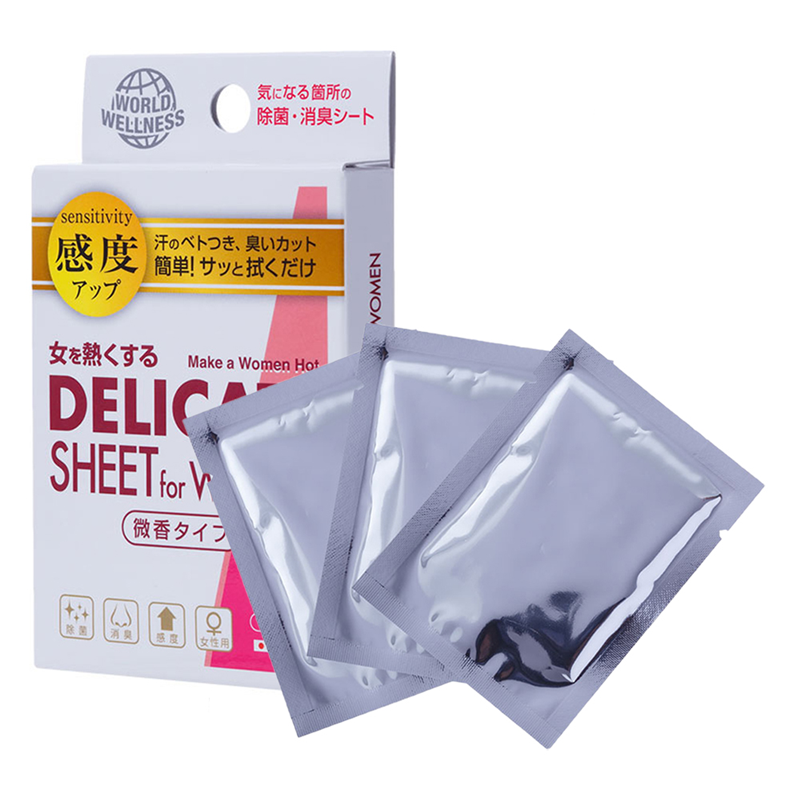 【清潔】日本原裝進口 World Wellness DELICATE女性專用微香濕紙巾 女用 增加敏感(微香) 紙巾 3入裝 ✿