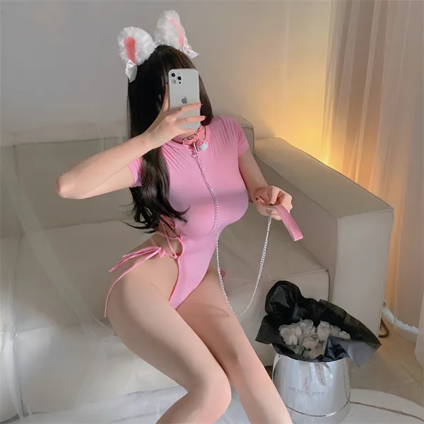 原價379特價265  誘惑綁帶連身學生死庫水套裝♥☆