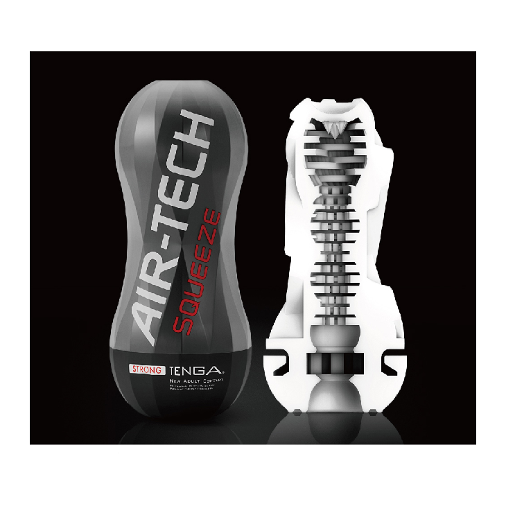 日本TENGA自慰器AIR-TECH Squeeze Strong軟殼增壓重覆使用飛機杯(堅毅黑)