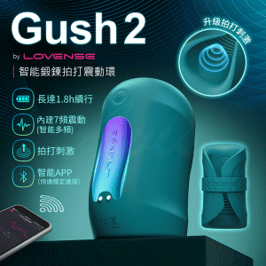Lovense Gush 2｜智能鍛鍊拍打｜震動按摩器 龜頭訓練器【APP遙控+7頻震動+拍打+充電...