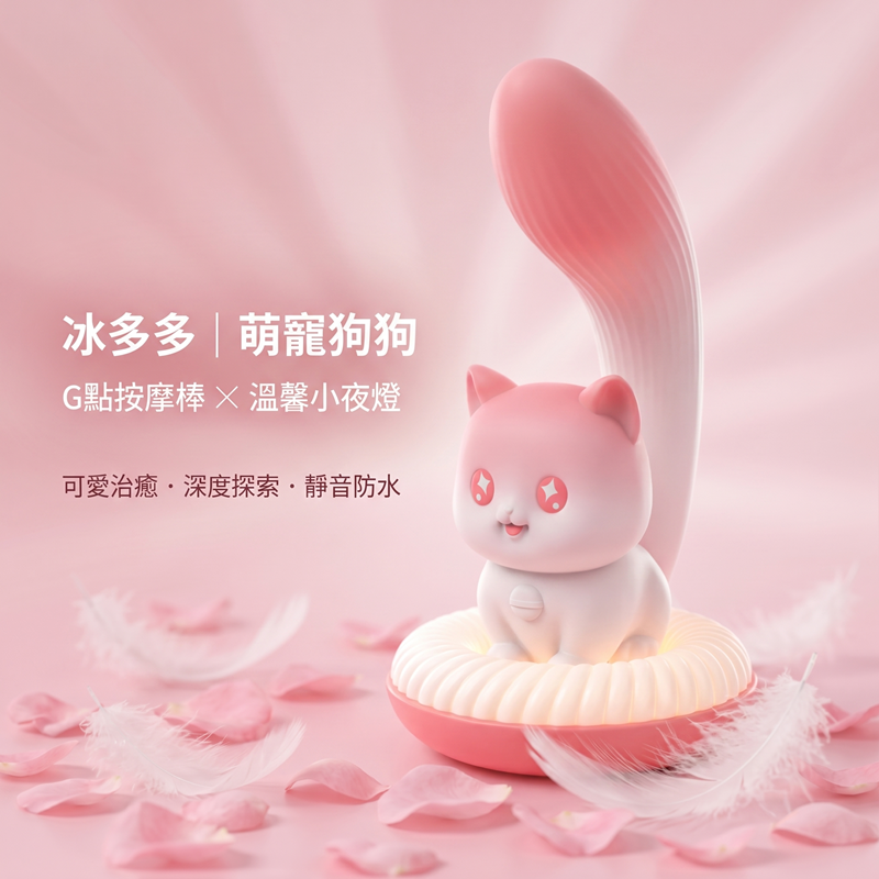 冰多多｜萌寵狗狗 G點按摩棒+小夜燈 【10頻震動+漸變燈光+USB充電】♥